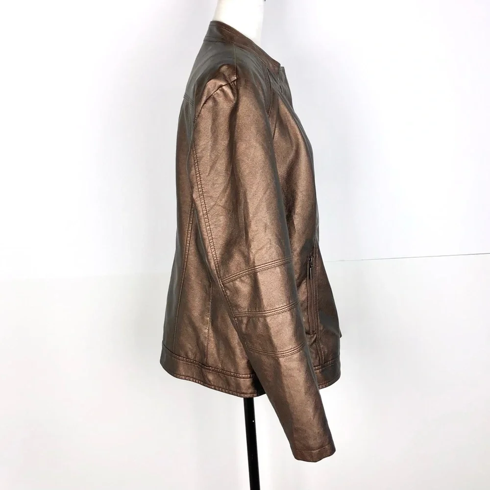 Haggar metallic bronze vegan jacket - Picture 3 of 6